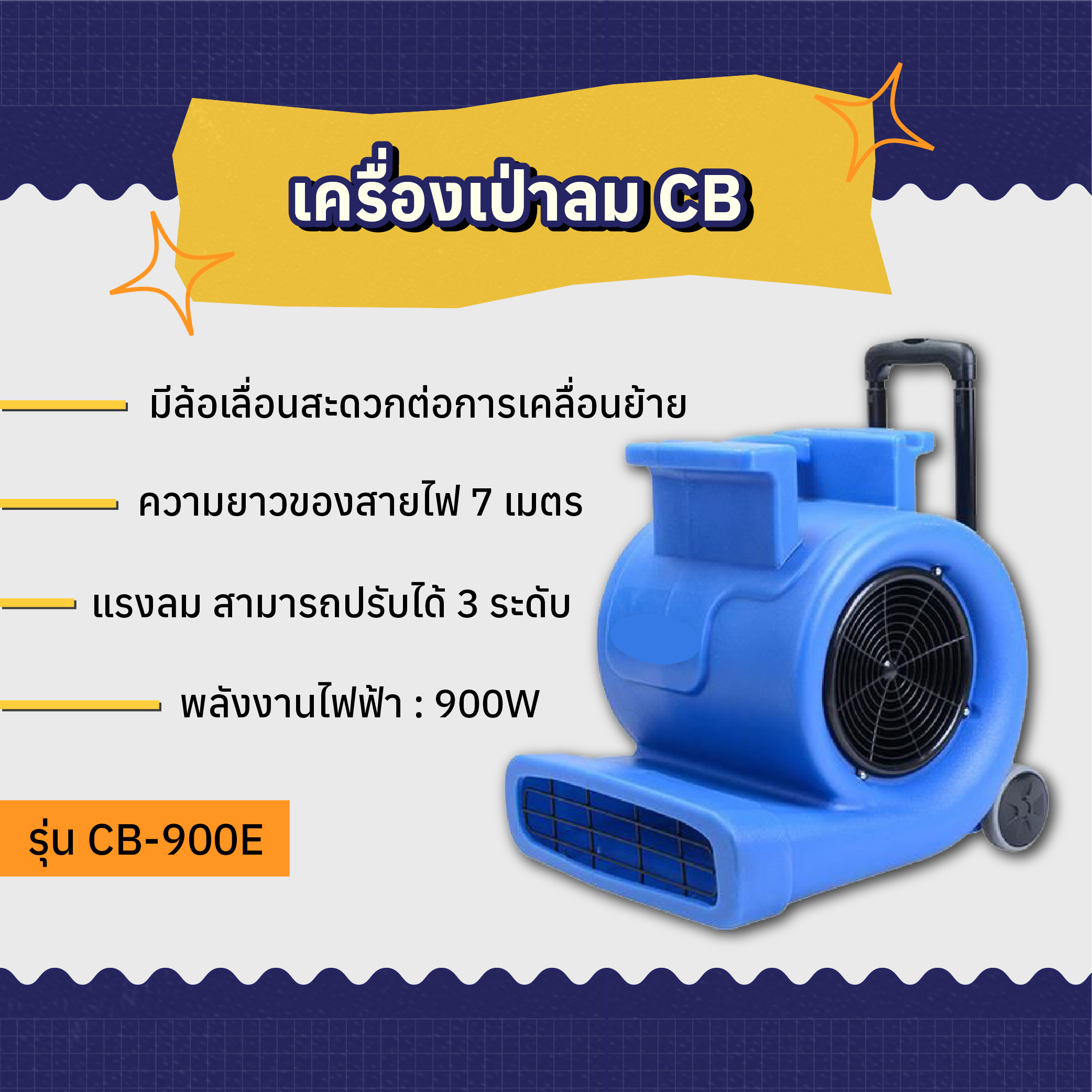 เครื่องเป่าลม AMG รุ่น CB-900E (3 Speed blower)
